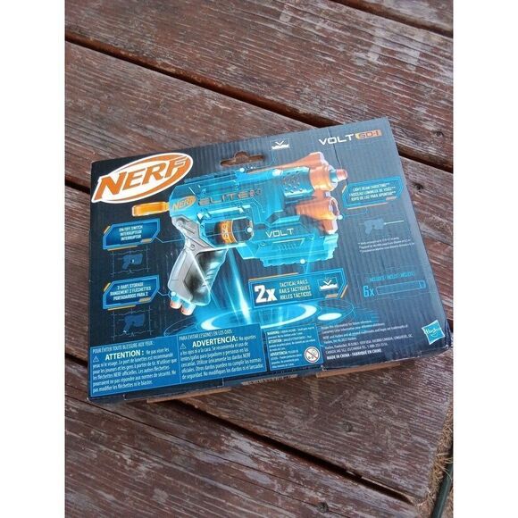 Nerf Elite 2.0 Volt SD-1 + 6 Darts Blue & Orange Red Razor Light Battery Operate - Picture 2 of 4